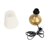 GLOBOSTAR® SWEET 204-0061 Μοντέρνο Επιτραπέζιο Φωτιστικό Πορτατίφ με Ντουί 1 x E27 AC 220-240V IP20 - Χρυσό & Μπεζ - Μ14 x Π14 x Υ25cm