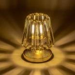 GLOBOSTAR® GLASSY 204-0064 Μοντέρνο Επιτραπέζιο Φωτιστικό Πορτατίφ με Ντουί 1 x E27 AC 220-240V IP20 - Χρυσό & Διάφανο - Μ18 x Π180 x Υ22cm