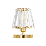 GLOBOSTAR® GLASSY 204-0064 Μοντέρνο Επιτραπέζιο Φωτιστικό Πορτατίφ με Ντουί 1 x E27 AC 220-240V IP20 - Χρυσό & Διάφανο - Μ18 x Π180 x Υ22cm