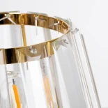 GLOBOSTAR® GLASSY 204-0064 Μοντέρνο Επιτραπέζιο Φωτιστικό Πορτατίφ με Ντουί 1 x E27 AC 220-240V IP20 - Χρυσό & Διάφανο - Μ18 x Π180 x Υ22cm