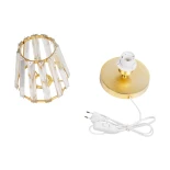 GLOBOSTAR® GLASSY 204-0064 Μοντέρνο Επιτραπέζιο Φωτιστικό Πορτατίφ με Ντουί 1 x E27 AC 220-240V IP20 - Χρυσό & Διάφανο - Μ18 x Π180 x Υ22cm