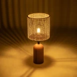 GLOBOSTAR® HARD 204-0065 Boho Επιτραπέζιο Φωτιστικό Πορτατίφ με Ντουί 1 x E14 AC 220-240V IP20 - Καφέ & Μπεζ - Μ15 x Π15 x Υ35cm