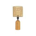 GLOBOSTAR® HARD 204-0065 Boho Επιτραπέζιο Φωτιστικό Πορτατίφ με Ντουί 1 x E14 AC 220-240V IP20 - Καφέ & Μπεζ - Μ15 x Π15 x Υ35cm