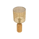 GLOBOSTAR® HARD 204-0065 Boho Επιτραπέζιο Φωτιστικό Πορτατίφ με Ντουί 1 x E14 AC 220-240V IP20 - Καφέ & Μπεζ - Μ15 x Π15 x Υ35cm