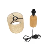 GLOBOSTAR® HARD 204-0065 Boho Επιτραπέζιο Φωτιστικό Πορτατίφ με Ντουί 1 x E14 AC 220-240V IP20 - Καφέ & Μπεζ - Μ15 x Π15 x Υ35cm