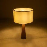 GLOBOSTAR® COBRA 204-0066 Μοντέρνο Επιτραπέζιο Φωτιστικό Πορτατίφ με Ντουί 1 x E27 AC 220-240V IP20 - Μπεζ & Λευκό - Μ24 x Π24 x Υ38cm