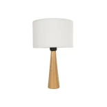 GLOBOSTAR® COBRA 204-0066 Μοντέρνο Επιτραπέζιο Φωτιστικό Πορτατίφ με Ντουί 1 x E27 AC 220-240V IP20 - Μπεζ & Λευκό - Μ24 x Π24 x Υ38cm