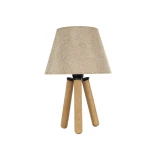 GLOBOSTAR® CAP 204-0067 Μοντέρνο Επιτραπέζιο Φωτιστικό Πορτατίφ με Ντουί 1 x E27 AC 220-240V IP20 - Καφέ & Μπεζ - Μ22 x Π22 x Υ33cm