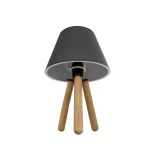 GLOBOSTAR® CAP 204-0068 Μοντέρνο Επιτραπέζιο Φωτιστικό Πορτατίφ με Ντουί 1 x E27 AC 220-240V IP20 - Καφέ & Μαύρο - Μ22 x Π22 x Υ33cm