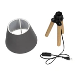 GLOBOSTAR® CAP 204-0068 Μοντέρνο Επιτραπέζιο Φωτιστικό Πορτατίφ με Ντουί 1 x E27 AC 220-240V IP20 - Καφέ & Μαύρο - Μ22 x Π22 x Υ33cm