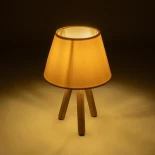 GLOBOSTAR® CAP 204-0069 Μοντέρνο Επιτραπέζιο Φωτιστικό Πορτατίφ με Ντουί 1 x E27 AC 220-240V IP20 - Καφέ & Λευκό - Μ22 x Π22 x Υ33cm