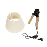 GLOBOSTAR® CAP 204-0069 Μοντέρνο Επιτραπέζιο Φωτιστικό Πορτατίφ με Ντουί 1 x E27 AC 220-240V IP20 - Καφέ & Λευκό - Μ22 x Π22 x Υ33cm