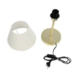 GLOBOSTAR® GLOSSY 204-0071 Μοντέρνο Επιτραπέζιο Φωτιστικό Πορτατίφ με Ντουί 1 x E27 AC 220-240V IP20 - Χρυσό & Λευκό - Μ22 x Π22 x Υ37cm