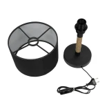 GLOBOSTAR® STRING 204-0072 Μοντέρνο Επιτραπέζιο Φωτιστικό Πορτατίφ με Ντουί 1 x E27 AC 220-240V IP20 - Μαύρο & Μπεζ - Μ24 x Π24 x Υ37cm