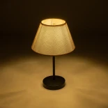 GLOBOSTAR® LARA 204-0073 Μοντέρνο Επιτραπέζιο Φωτιστικό Πορτατίφ με Ντουί 1 x E27 AC 220-240V IP20 - Μαύρο & Μπεζ - Μ22 x Π22 x Υ36cm