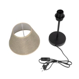 GLOBOSTAR® LARA 204-0073 Μοντέρνο Επιτραπέζιο Φωτιστικό Πορτατίφ με Ντουί 1 x E27 AC 220-240V IP20 - Μαύρο & Μπεζ - Μ22 x Π22 x Υ36cm