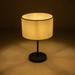 GLOBOSTAR® LARA 204-0075 Μοντέρνο Επιτραπέζιο Φωτιστικό Πορτατίφ με Ντουί 1 x E27 AC 220-240V IP20 - Μαύρο & Μπεζ - Μ24 x Π24 x Υ35cm