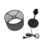 GLOBOSTAR® LARA 204-0076 Μοντέρνο Επιτραπέζιο Φωτιστικό Πορτατίφ με Ντουί 1 x E27 AC 220-240V IP20 - Μαύρο - Μ24 x Π24 x Υ35cm