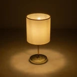 GLOBOSTAR® GLOSSY 204-0078 Μοντέρνο Επιτραπέζιο Φωτιστικό Πορτατίφ με Ντουί 1 x E27 AC 220-240V IP20 - Χρυσό & Μπεζ - Μ15 x Π15 x Υ39cm