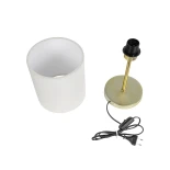 GLOBOSTAR® GLOSSY 204-0078 Μοντέρνο Επιτραπέζιο Φωτιστικό Πορτατίφ με Ντουί 1 x E27 AC 220-240V IP20 - Χρυσό & Μπεζ - Μ15 x Π15 x Υ39cm