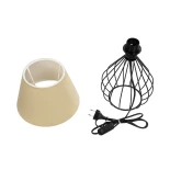 GLOBOSTAR® CLASS 204-0079 Μοντέρνο Επιτραπέζιο Φωτιστικό Πορτατίφ με Ντουί 1 x E27 AC 220-240V IP20 - Μαύρο & Μπεζ - Μ22 x Π22 x Υ36cm