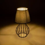 GLOBOSTAR® CLASS 204-0080 Μοντέρνο Επιτραπέζιο Φωτιστικό Πορτατίφ με Ντουί 1 x E27 AC 220-240V IP20 - Μαύρο & Μπεζ - Μ22 x Π22 x Υ36cm