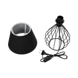 GLOBOSTAR® CLASS 204-0080 Μοντέρνο Επιτραπέζιο Φωτιστικό Πορτατίφ με Ντουί 1 x E27 AC 220-240V IP20 - Μαύρο & Μπεζ - Μ22 x Π22 x Υ36cm