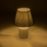 GLOBOSTAR® CIA 204-0081 Μοντέρνο Επιτραπέζιο Φωτιστικό Πορτατίφ με Ντουί 1 x E27 AC 220-240V IP20 - Λευκό & Μαύρο - Μ24 x Π24 x Υ31cm