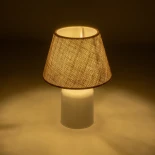 GLOBOSTAR® CIA 204-0082 Μοντέρνο Επιτραπέζιο Φωτιστικό Πορτατίφ με Ντουί 1 x E27 AC 220-240V IP20 - Λευκό & Μπεζ - Μ24 x Π24 x Υ31cm