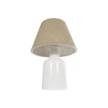 GLOBOSTAR® CIA 204-0082 Μοντέρνο Επιτραπέζιο Φωτιστικό Πορτατίφ με Ντουί 1 x E27 AC 220-240V IP20 - Λευκό & Μπεζ - Μ24 x Π24 x Υ31cm