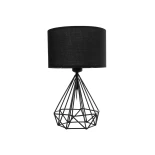 GLOBOSTAR® DIAMOND 204-0083 Μοντέρνο Επιτραπέζιο Φωτιστικό Πορτατίφ με Ντουί 1 x E27 AC 220-240V IP20 - Μαύρο - Μ24 x Π24 x Υ41cm