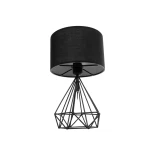 GLOBOSTAR® DIAMOND 204-0083 Μοντέρνο Επιτραπέζιο Φωτιστικό Πορτατίφ με Ντουί 1 x E27 AC 220-240V IP20 - Μαύρο - Μ24 x Π24 x Υ41cm