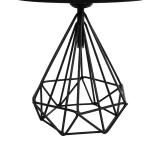 GLOBOSTAR® DIAMOND 204-0083 Μοντέρνο Επιτραπέζιο Φωτιστικό Πορτατίφ με Ντουί 1 x E27 AC 220-240V IP20 - Μαύρο - Μ24 x Π24 x Υ41cm