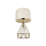 GLOBOSTAR® DIAMOND 204-0084 Μοντέρνο Επιτραπέζιο Φωτιστικό Πορτατίφ με Ντουί 1 x E27 AC 220-240V IP20 - Χρυσό & Μπεζ - Μ24 x Π24 x Υ35cm