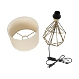 GLOBOSTAR® DIAMOND 204-0084 Μοντέρνο Επιτραπέζιο Φωτιστικό Πορτατίφ με Ντουί 1 x E27 AC 220-240V IP20 - Χρυσό & Μπεζ - Μ24 x Π24 x Υ35cm