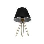 GLOBOSTAR® TRIP 204-0085 Μοντέρνο Επιτραπέζιο Φωτιστικό Πορτατίφ με Ντουί 1 x E27 AC 220-240V IP20 - Χρυσό & Μαύρο - Μ22 x Π22 x Υ34cm