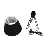 GLOBOSTAR® TRIP 204-0086 Μοντέρνο Επιτραπέζιο Φωτιστικό Πορτατίφ με Ντουί 1 x E27 AC 220-240V IP20 - Μαύρο - Μ22 x Π22 x Υ34cm