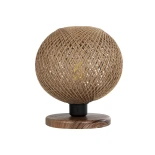 GLOBOSTAR® BOWL 204-0087 Μοντέρνο Επιτραπέζιο Φωτιστικό Πορτατίφ με Ντουί 1 x E27 AC 220-240V IP20 - Καφέ & Μπεζ - Μ22 x Π22 x Υ23cm