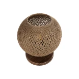 GLOBOSTAR® BOWL 204-0087 Μοντέρνο Επιτραπέζιο Φωτιστικό Πορτατίφ με Ντουί 1 x E27 AC 220-240V IP20 - Καφέ & Μπεζ - Μ22 x Π22 x Υ23cm