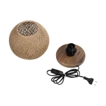 GLOBOSTAR® BOWL 204-0087 Μοντέρνο Επιτραπέζιο Φωτιστικό Πορτατίφ με Ντουί 1 x E27 AC 220-240V IP20 - Καφέ & Μπεζ - Μ22 x Π22 x Υ23cm