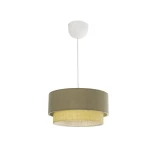 GLOBOSTAR® BIGGIE 204-0097 Μοντέρνο Κρεμαστό Φωτιστικό Οροφής με Ντουί 1 x E27 AC 220-240V IP20 - Λαδί & Μπεζ - Μ30 x Π30 x Υ17cm