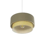 GLOBOSTAR® BIGGIE 204-0097 Μοντέρνο Κρεμαστό Φωτιστικό Οροφής με Ντουί 1 x E27 AC 220-240V IP20 - Λαδί & Μπεζ - Μ30 x Π30 x Υ17cm
