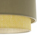 GLOBOSTAR® BIGGIE 204-0097 Μοντέρνο Κρεμαστό Φωτιστικό Οροφής με Ντουί 1 x E27 AC 220-240V IP20 - Λαδί & Μπεζ - Μ30 x Π30 x Υ17cm