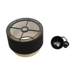 GLOBOSTAR® BIGGIE 204-0098 Μοντέρνο Κρεμαστό Φωτιστικό Οροφής με Ντουί 1 x E27 AC 220-240V IP20 - Μαύρο & Μπεζ - Μ30 x Π30 x Υ26cm