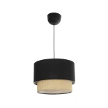 GLOBOSTAR® BIGGIE 204-0098 Μοντέρνο Κρεμαστό Φωτιστικό Οροφής με Ντουί 1 x E27 AC 220-240V IP20 - Μαύρο & Μπεζ - Μ30 x Π30 x Υ26cm