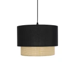 GLOBOSTAR® BIGGIE 204-0098 Μοντέρνο Κρεμαστό Φωτιστικό Οροφής με Ντουί 1 x E27 AC 220-240V IP20 - Μαύρο & Μπεζ - Μ30 x Π30 x Υ26cm