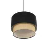 GLOBOSTAR® BIGGIE 204-0098 Μοντέρνο Κρεμαστό Φωτιστικό Οροφής με Ντουί 1 x E27 AC 220-240V IP20 - Μαύρο & Μπεζ - Μ30 x Π30 x Υ26cm