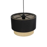 GLOBOSTAR® BIGGIE 204-0098 Μοντέρνο Κρεμαστό Φωτιστικό Οροφής με Ντουί 1 x E27 AC 220-240V IP20 - Μαύρο & Μπεζ - Μ30 x Π30 x Υ26cm