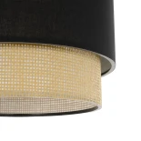 GLOBOSTAR® BIGGIE 204-0098 Μοντέρνο Κρεμαστό Φωτιστικό Οροφής με Ντουί 1 x E27 AC 220-240V IP20 - Μαύρο & Μπεζ - Μ30 x Π30 x Υ26cm