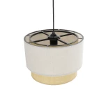 GLOBOSTAR® BIGGIE 204-0099 Μοντέρνο Κρεμαστό Φωτιστικό Οροφής με Ντουί 1 x E27 AC 220-240V IP20 - Μπεζ - Μ30 x Π30 x Υ26cm